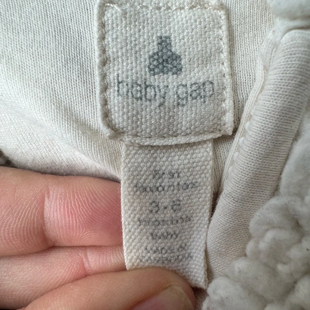 Baby Gap Sherpa Fleece Bunting Snowsuit Bear Ears Cream 3-6 Months Winter Scandi